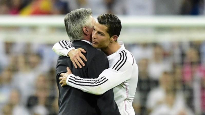 Carlo Ancelotti dan Ronaldo saat masih di Real Madrid