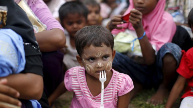 Anak migran Rohingya yang ditampung di Indonesia.