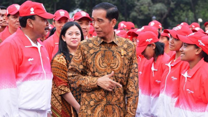 Presiden Jokowi di acara pelepasan kontingen Indonesia untuk SEA Games 2015