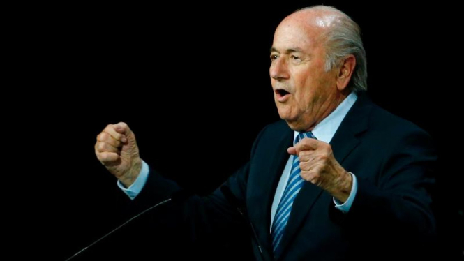 Sepp Blatter usai kembali terpilih jadi Presiden FIFA