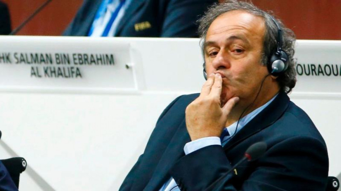 Presiden UEFA, Michel Platini di Kongres FIFA.