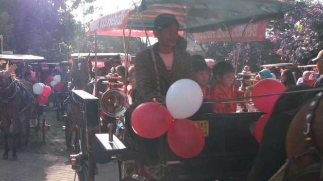 Parade andong di Yogyakarta