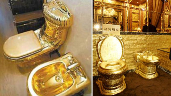Ilustrasi kursi toilet emas.