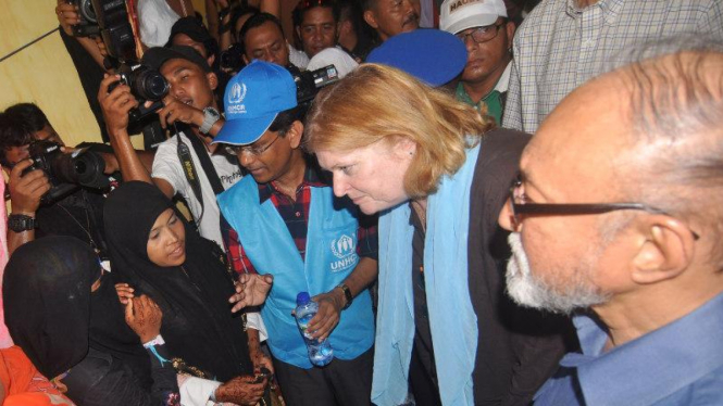 Asisten khusus Menlu AS Anne C Richard kunjungi Rohingya di Aceh.