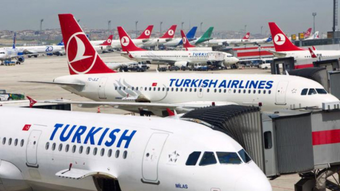 Ilustrasi/Pesawat Turkish Airlines.