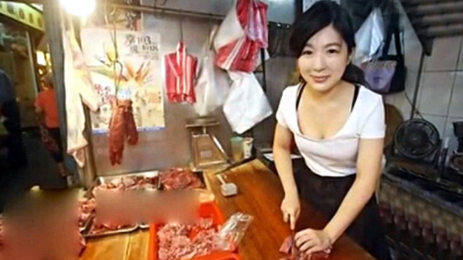 Zhang Caijie, tukang daging cantik di Taiwan