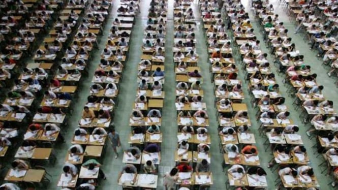 Suasana pelaksanaan ujian akhir atau gaokao pelajar China