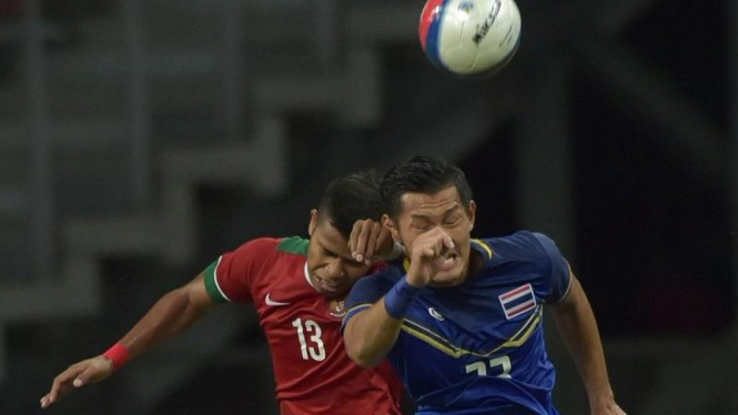 Pemain Timnas Indonesia U-23, Manahati Lestusen, lawan Thailand