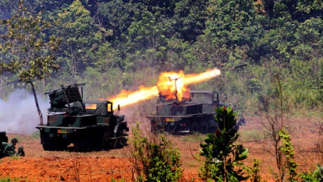 Ilustrasi latihan perang TNI AD.