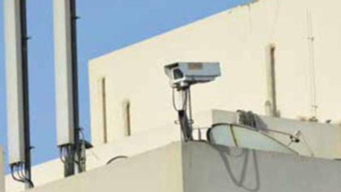 Kamera keamanan di kota Sharjah, UEA.