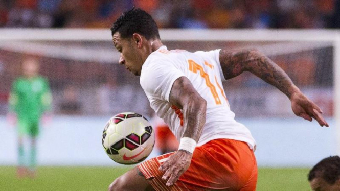 Memphis Depay saat membela Timnas Belanda