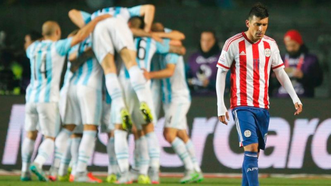 Reaksi pemain Timnas Paraguay kalah dari Argentina