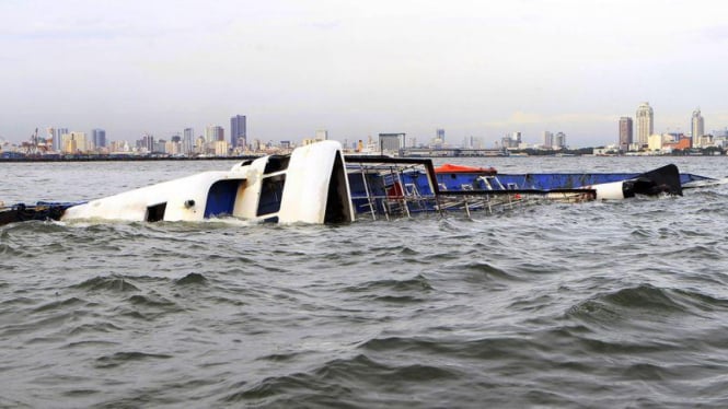 Kapal feri Filipina tenggelam tahun 2015 lalu/Ilustrasi.