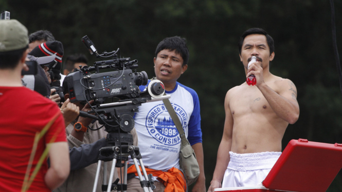 Petinju Filipina Manny "Pacman" Pacquiao Syuting Pembuatan Iklan