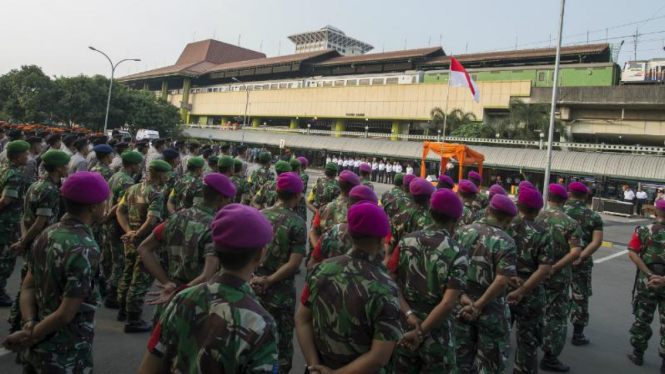 Persiapan pengamanan mudik di Stasiun Gambir