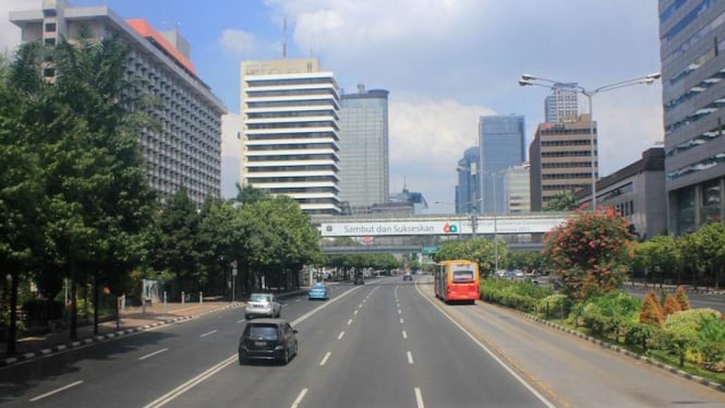 Jalan protokol di Jakarta sepi selama musim libur Lebaran