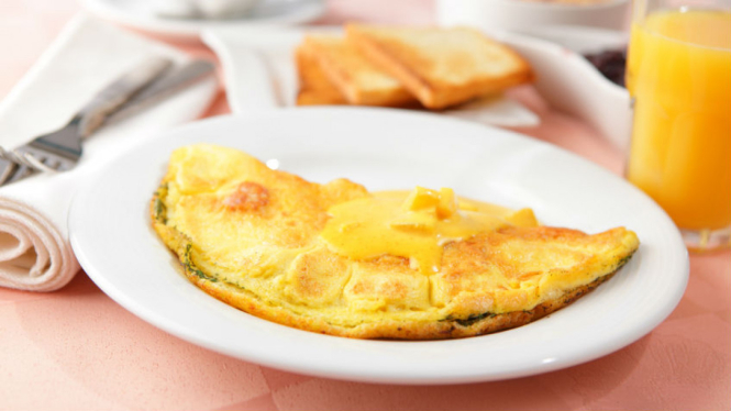 Ilustrasi telur dadar atau omelette