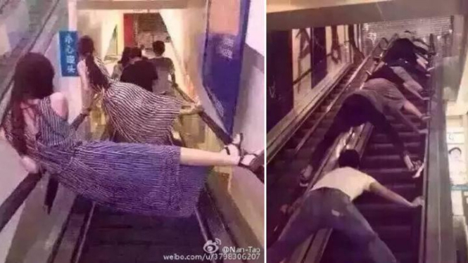 Insiden elevator membuat banyak orang bertingkah aneh di China.