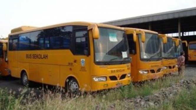 Ilustrasi bus sekolah.