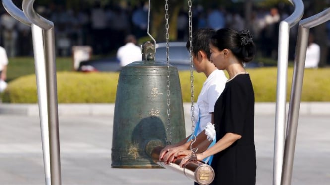 Peringatan 70 tahun serangan bom atom di Hiroshima, 6 Agustus 2015.