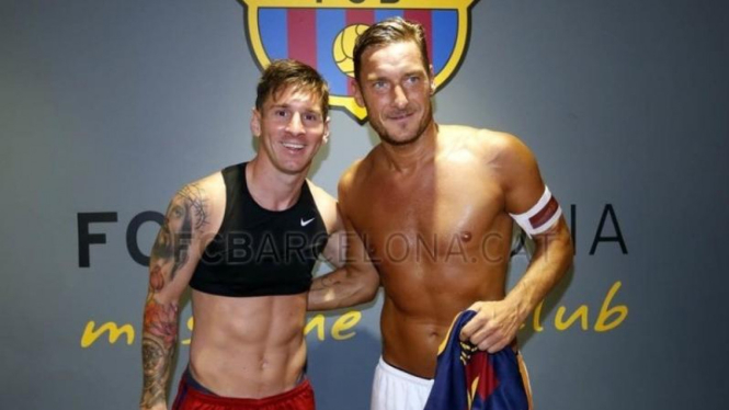 Lionel Messi dan Francesco Totti