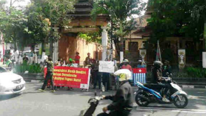 Aksi Aliansi Mahasiswa Papua di Yogyakarta.