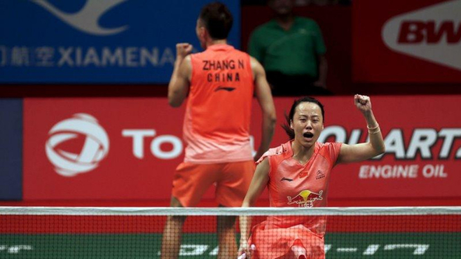 Ganda campuran Tiongkok, Zhang Nan/Zhao Yunlei di final Kejuaraan Dunia