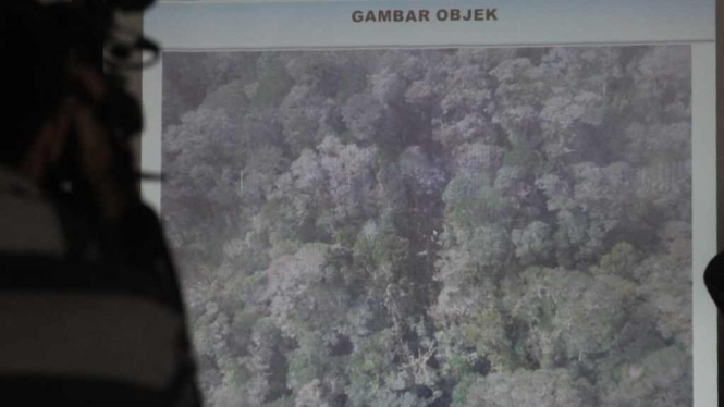 Lokasi ditemukanya puing pesawat Trigana Air yang jatuh didaerah pegunungan di distrik Oksibil, Papua, Selasa (18/8/2015).