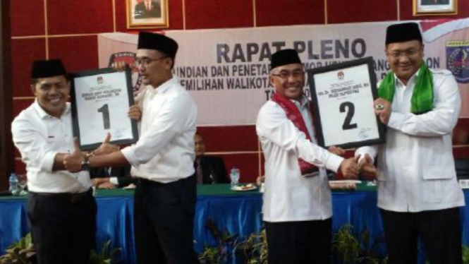 Nomor urut pasangan calon kepala daerah di Kota Depok.