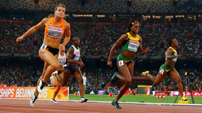 Dafne Schippers saat menang di Kejuaraan Dunia 2015