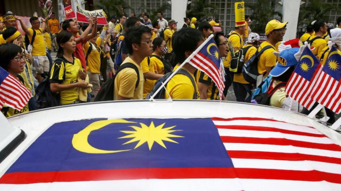 Massa demonstran Gerakan Bersih di Kuala Lumpur Malaysia