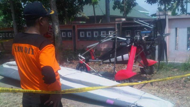 Pesawat Trike yang mengalami insiden di Bantul.