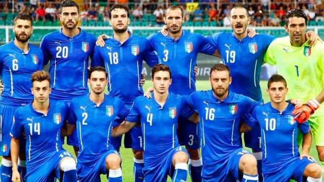 Tim nasional Italia pada laga melawan Bulgaria