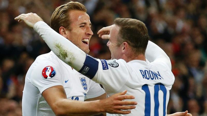 Duet timnas Inggris, Harry Kane dan Wayne Rooney