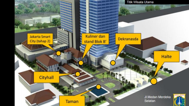 Peta wisata Balai Kota DKI.