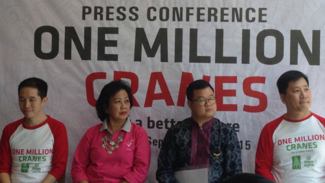 Konferensi Pers One Million Cranes Sushi Tei, Jakarta, Minggu (13/9/2015)