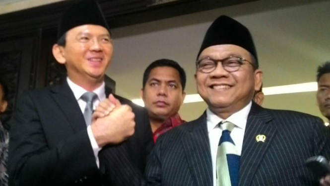 Ahok dan Wakil Ketua DPRD DKI Mohamad Taufik 
