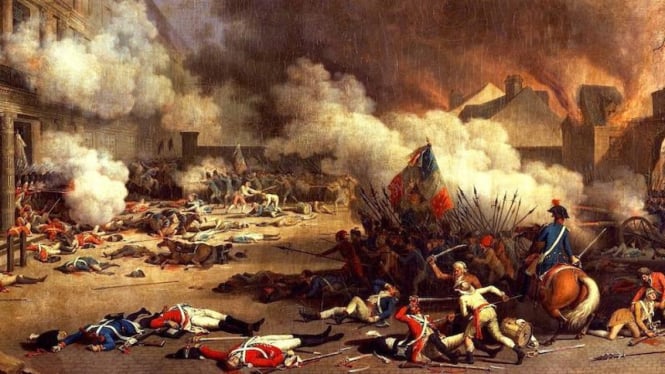 Lukisan penyerbuan ke Istana Tuileries 1792 oleh Jean Duplessis Bertaux