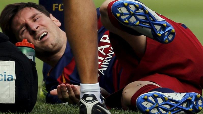 Lionel Messi cedera di pertandingan melawan Las Palmas
