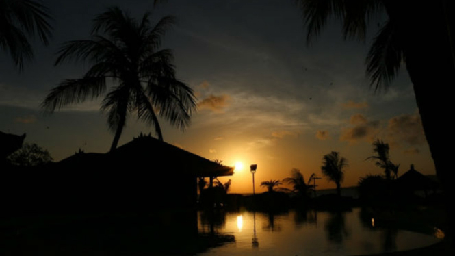 Pemandangan pagi di hotel Watu Dodol, Banyuwangi.