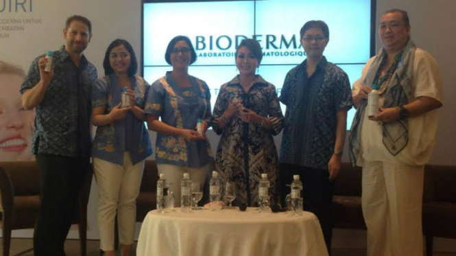 Konferensi pers Bioderma Hydrabio Brume di Jakarta, Jum'at (2/10/2015)
