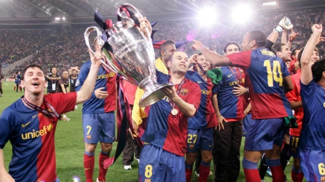 Barcelona usai menjuarai Liga Champions 2009