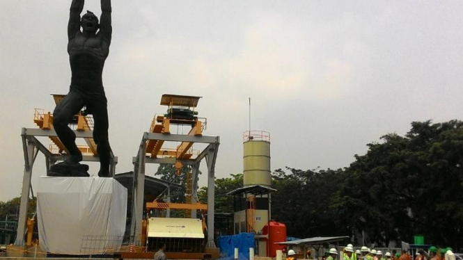 Lokasi pengeboran bawah tanah pembangunan proyek MRT, Jakarta.