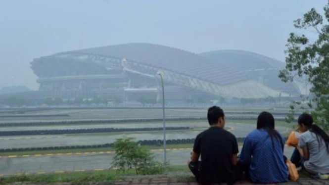 Stadion di Malaysia tertutup kabut asap