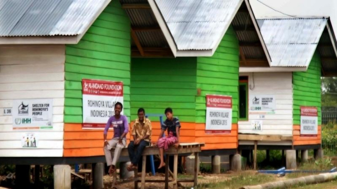 Kamp pengungsi di Aceh. 