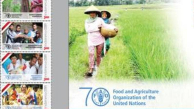 Prangko peringatan 70 tahun FAO.
