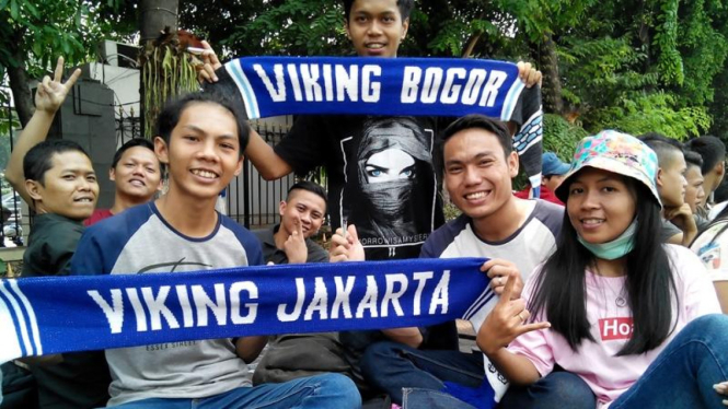 Suporter Persib Bandung saat berada di Jakarta.