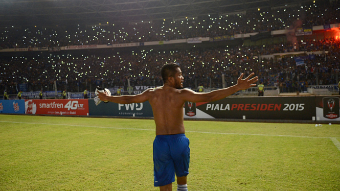 Selebrasi pemain Persib Bandung di Final Piala Presiden