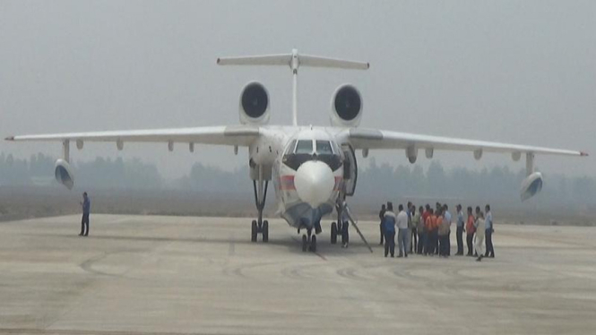 Pesawat Amfibi Rusia tiba di Bandara Palembang