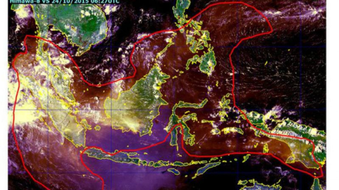 Peta sebaran asap di Indonesia, Sabtu 24 Oktober 2015